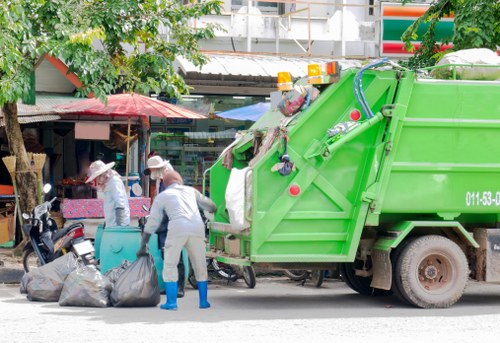 Professional waste removal team at work